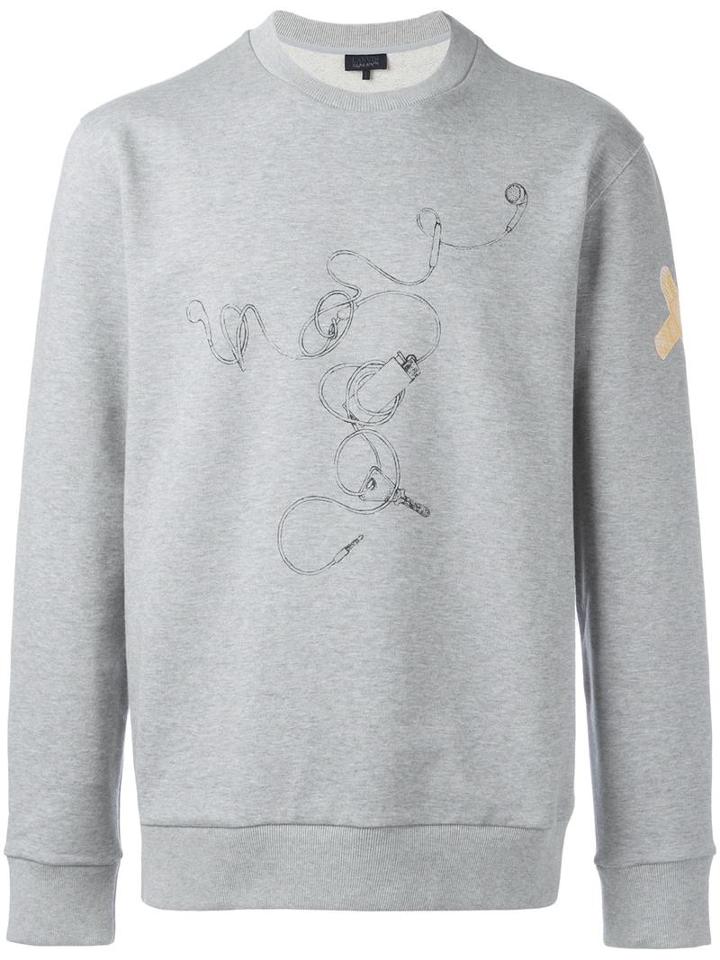 Lanvin Lanvin X Cédric Rivrain Headphones Sweatshirt, Men's, Size: Xl, Grey, Cotton