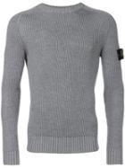 Stone Island - Fitted Crew Neck Sweater - Men - Wool - Xxl, Grey, Wool
