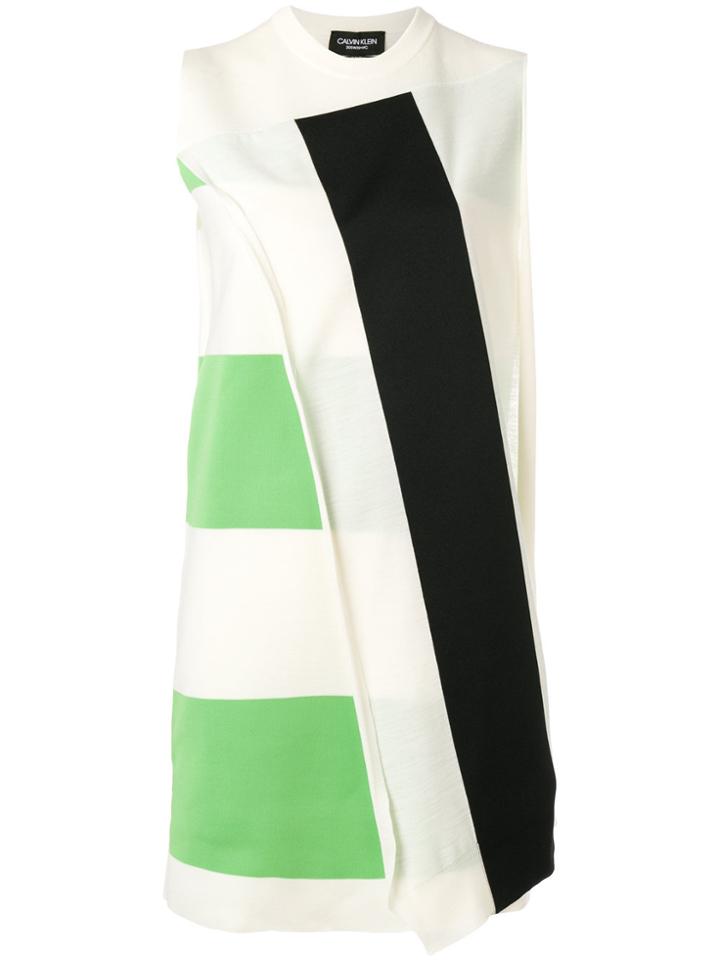 Calvin Klein 205w39nyc Asymmetric Stripe Dress - Green