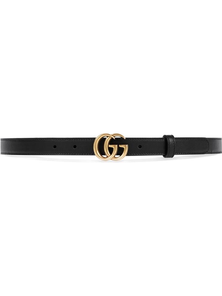 Gucci - Leather Belt With Double G Buckle - Women - Leather/metal - 70, Black, Leather/metal