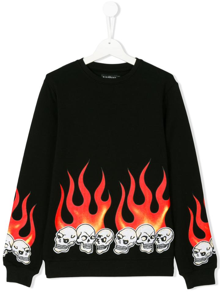 John Richmond Kids Teen Appliqué Skull Sweatshirt - Black