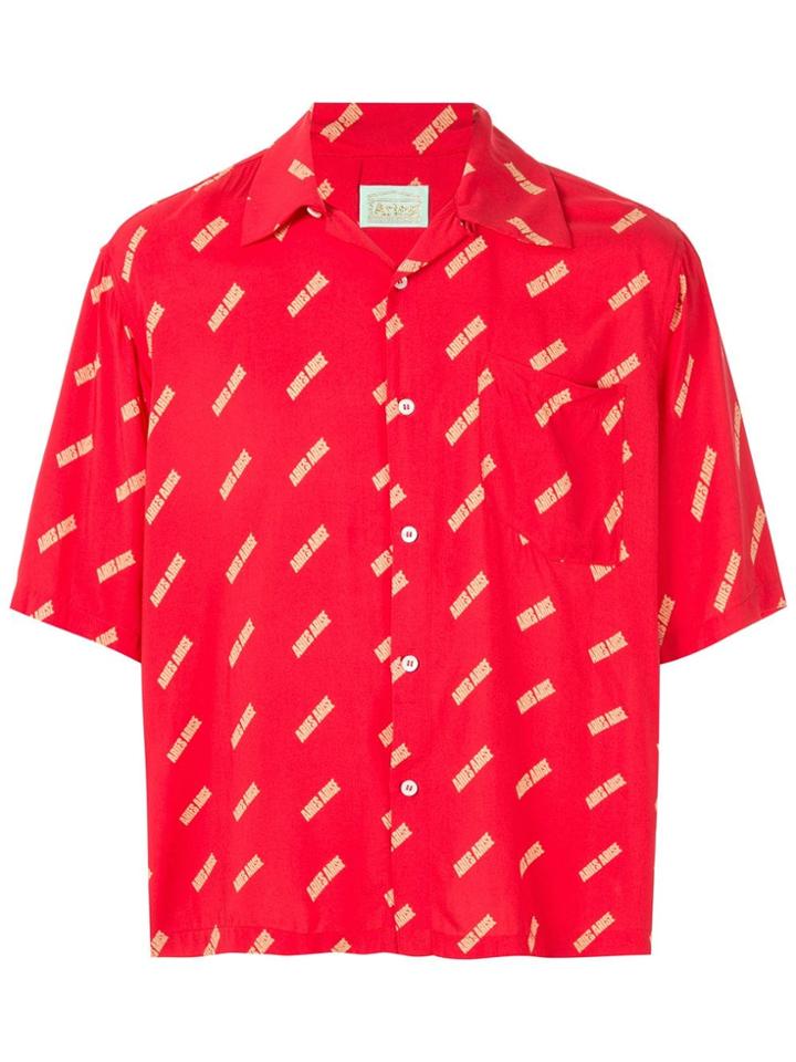 Aries Logo Print Shirt - Red