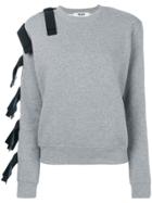 Msgm Straps Embellished Sweatshirt - Grey