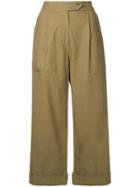 Holland & Holland Striped Cropped Trousers - Green