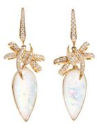 Stephen Webster 'forget Me Knot' Quartz And Diamond Bow Earrings, Women's, Metallic