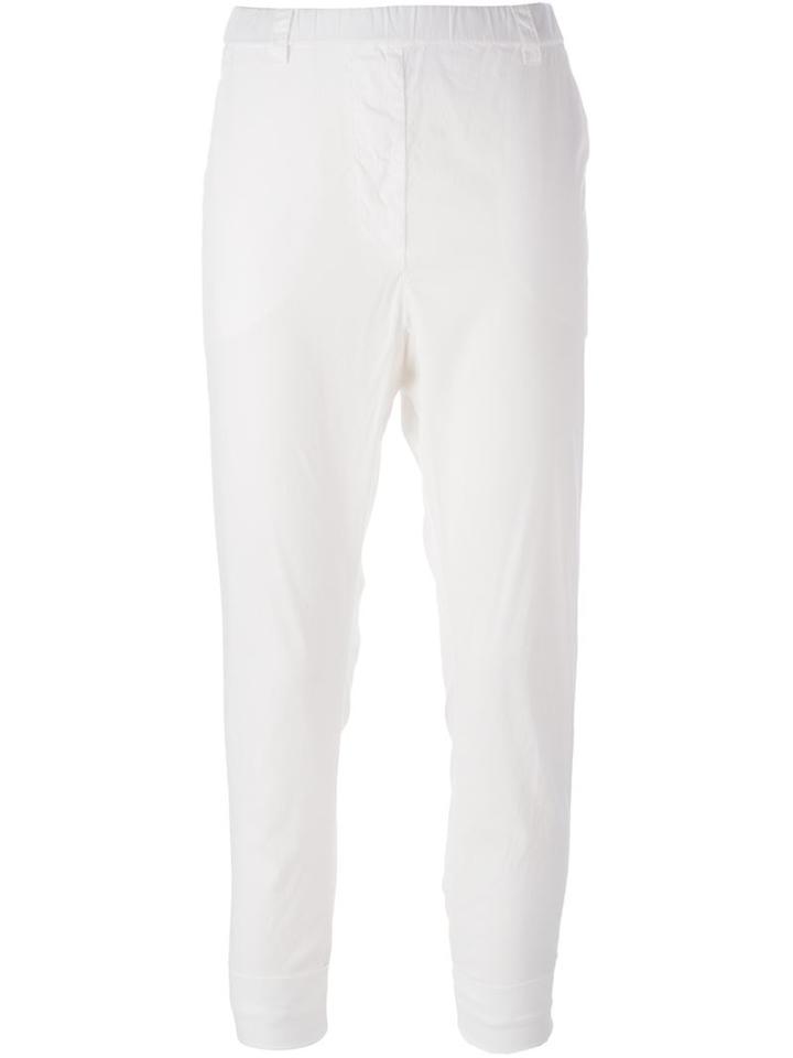 Kristensen Du Nord Baggy Cropped Trousers, Women's, Size: 2, White, Cotton/spandex/elastane