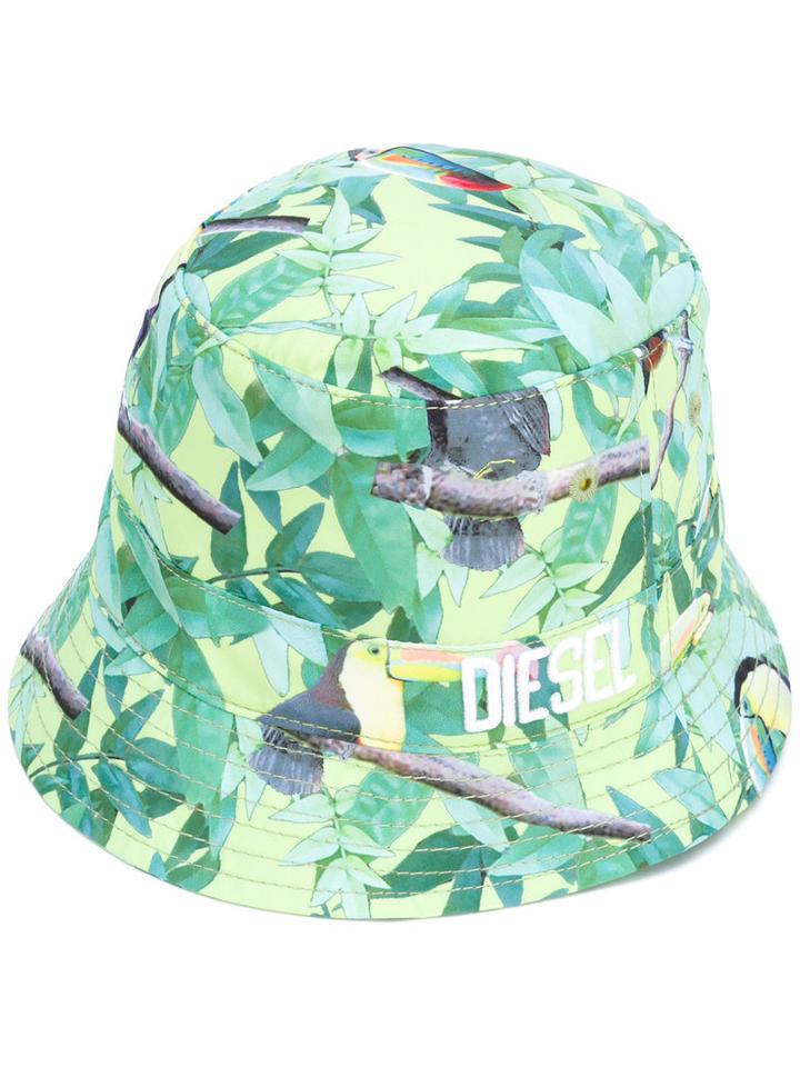 Diesel Kids - Printed Sun Hat - Kids - Cotton/polyester - 46 Cm, Green