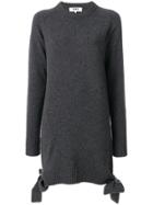 Msgm Bow Detail Sweater Dress - Grey