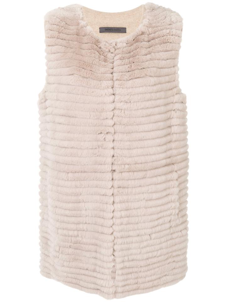 Simonetta Ravizza Shearling Gilet - Nude & Neutrals
