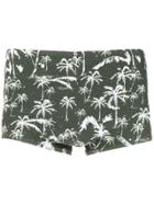 Track & Field Printed Swimming Trunks - Green