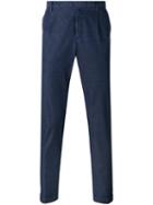 Briglia 1949 - Slim-fit Trousers - Men - Cotton/linen/flax/spandex/elastane/viscose - 50, Blue, Cotton/linen/flax/spandex/elastane/viscose