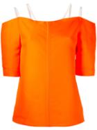 Maison Rabih Kayrouz Double Strap Top, Women's, Size: 36, Yellow/orange, Silk/polyester