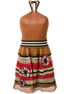 Red Valentino Knit Halterneck Dress - Brown