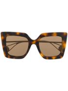 Gucci Eyewear Oversize-frame Sunglasses - Brown