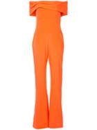 Christian Siriano - Off-the-shoulder Jumpsuit - Women - Silk Crepe - 4, Yellow/orange, Silk Crepe