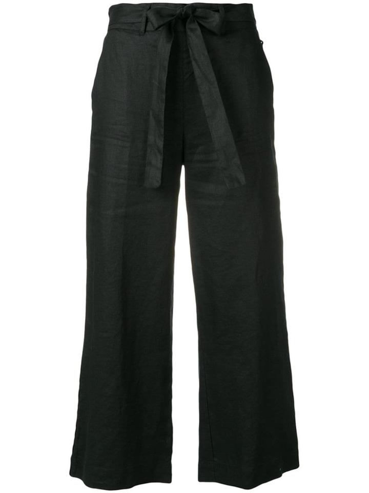 Dkny Cropped Wide Leg Trousers - Black