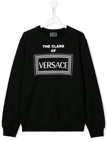 Young Versace Teen Clans Print Sweatshirt - Black