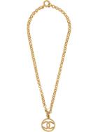 Chanel Vintage Twist Round Cc Necklace - Gold