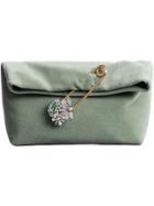 Burberry The Small Pin Clutch In Velvet - Grey