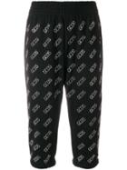 Gcds Monogram Cropped Track Pants - Black