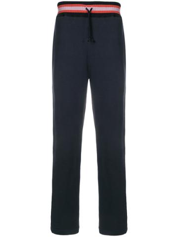 Common Wild Striped Waistband Track Pants - Blue