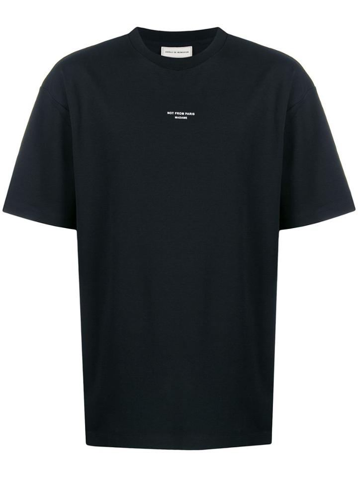 Drôle De Monsieur Slogan Print T-shirt - Black