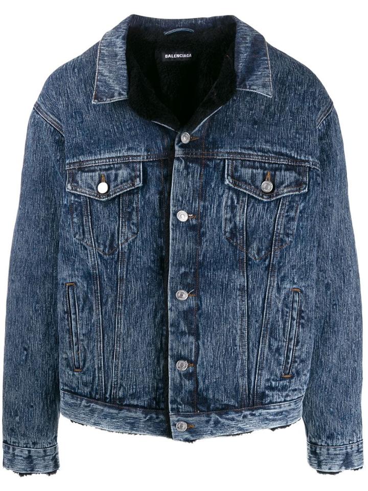 Balenciaga Shearling Jacket - Blue