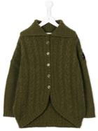 Diesel Kids Cable Knit Cardigan, Girl's, Size: 10 Yrs, Green