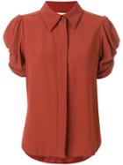 Chloé Ruched Sleeve Blouse - Yellow & Orange