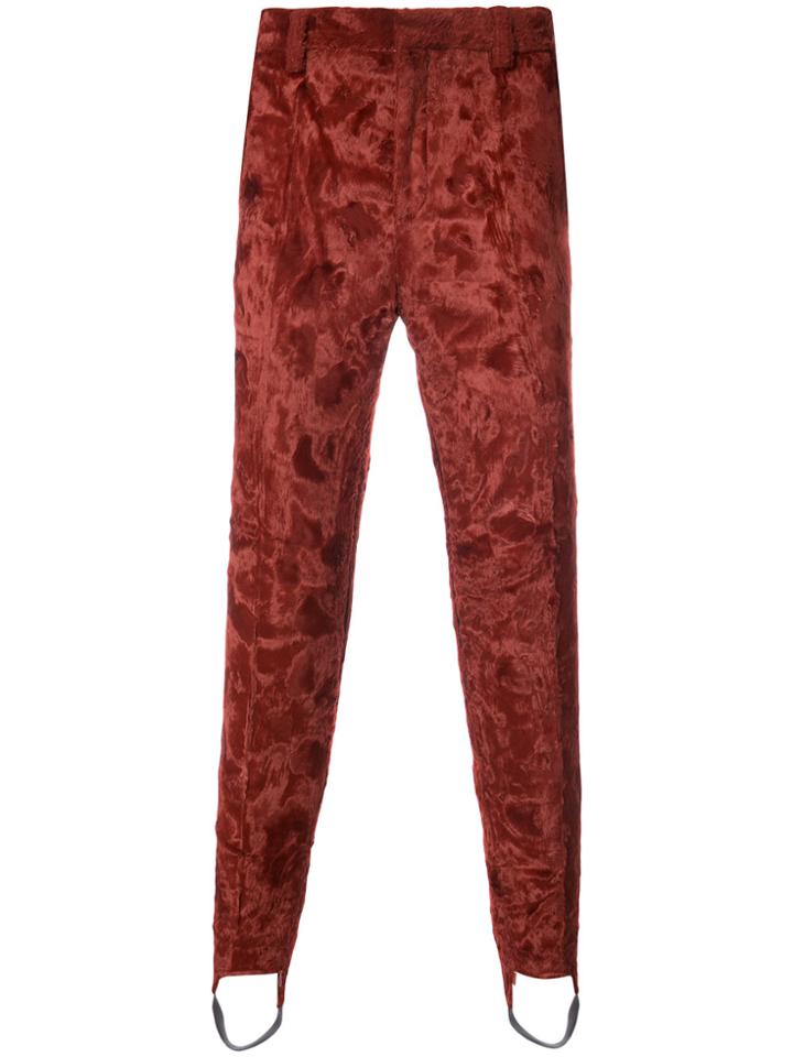 Y / Project Synthetic Fur Stirrup Trousers - Red