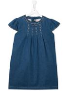Alberta Ferretti Kids Studded Denim Dress - Blue