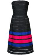 Oscar De La Renta Horizontal Stripe Effect Dress - Black