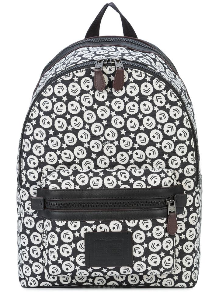 Coach Chevron Star Print Academy Backpack - Black