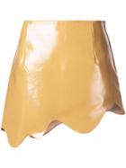 Toga - Fitted High-shine Skirt - Women - Polyester - 36, Yellow/orange, Polyester