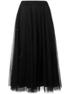 P.a.r.o.s.h. Sequin Star Tulle Skirt, Women's, Size: Xs, Black, Polyamide/pvc/acetate/viscose