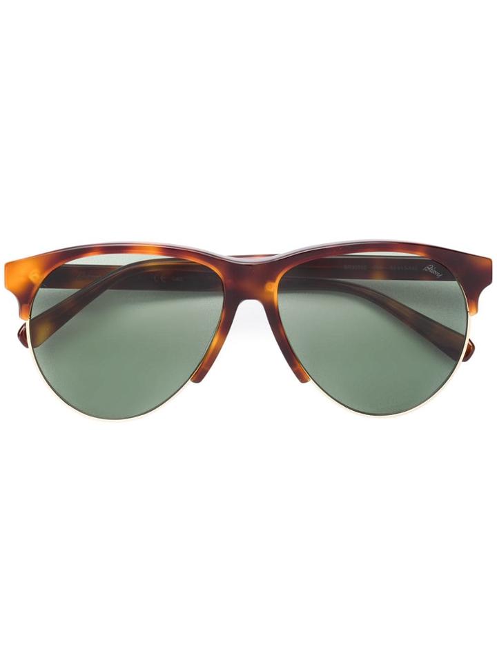 Brioni Tortoiseshell Round Sunglasses - Brown