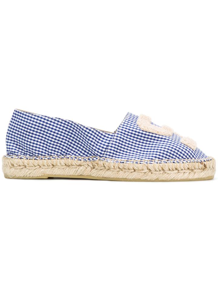 Semicouture Logo Checked Espadrilles - Blue