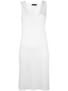 Calvin Klein Collection V Neck Dress, Women's, Size: Medium, White, Wool