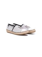 Karl Lagerfeld Kids Teen Logo Striped Espadrilles - White
