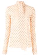 Irene Floral Bow-tie Blouse - Orange
