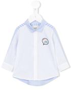 Fendi Kids Striped Panel Shirt, Toddler Boy's, Size: 12 Mth, Blue