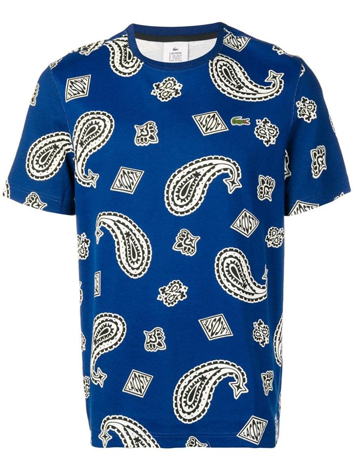 Lacoste Paisley Print T-shirt - Blue