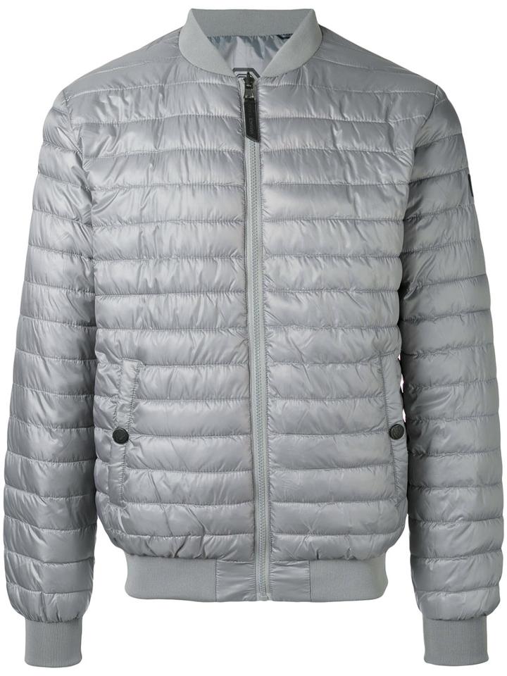 Versace Jeans Padded Bomber Jacket, Men's, Size: 50, Grey, Polyester