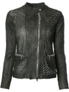 Giorgio Brato Perforated Detail Jacket, Women's, Size: 46, Black, Leather
