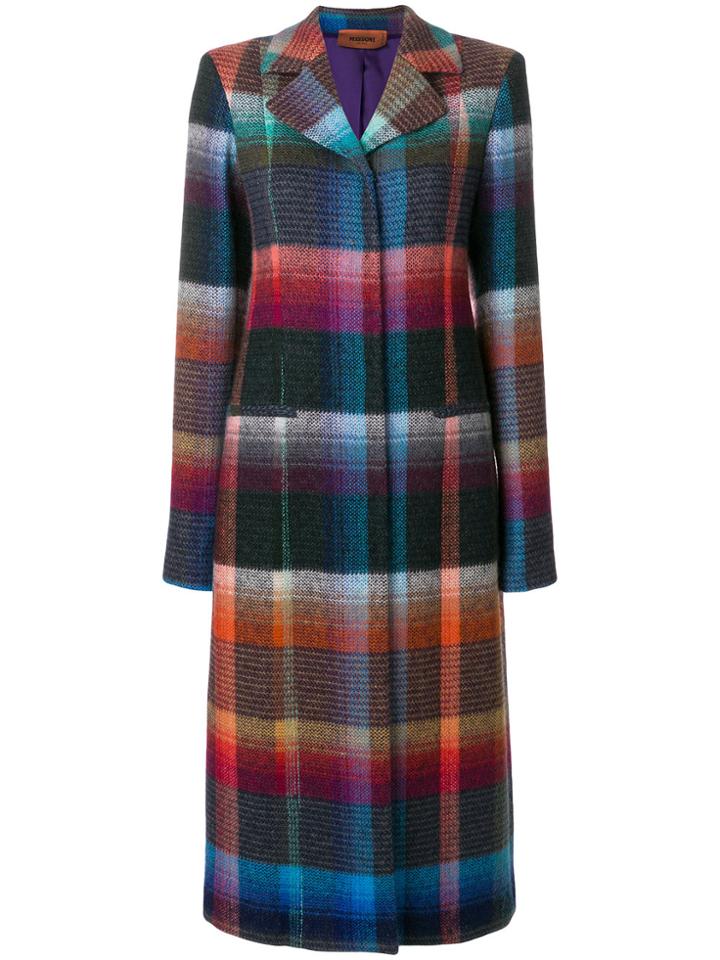 Missoni Checked Single Breasted Coat - Multicolour