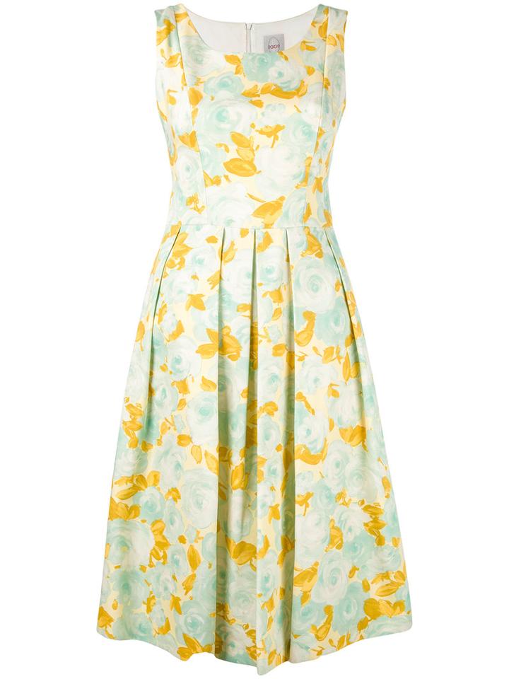Eggs - Floral Print Dress - Women - Cotton/polyester/acetate - 40, Yellow/orange, Cotton/polyester/acetate