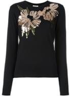 P.a.r.o.s.h. Sequin Embellished T-shirt, Women's, Size: Large, Black, Pvc/cotton