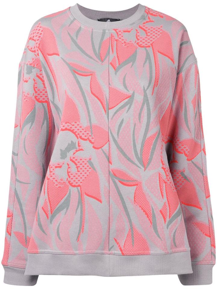 Adidas By Stella Mccartney Printed Crew Neck Sweatshirt - Grey