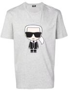 Karl Lagerfeld Cartoon Print T-shirt - Grey