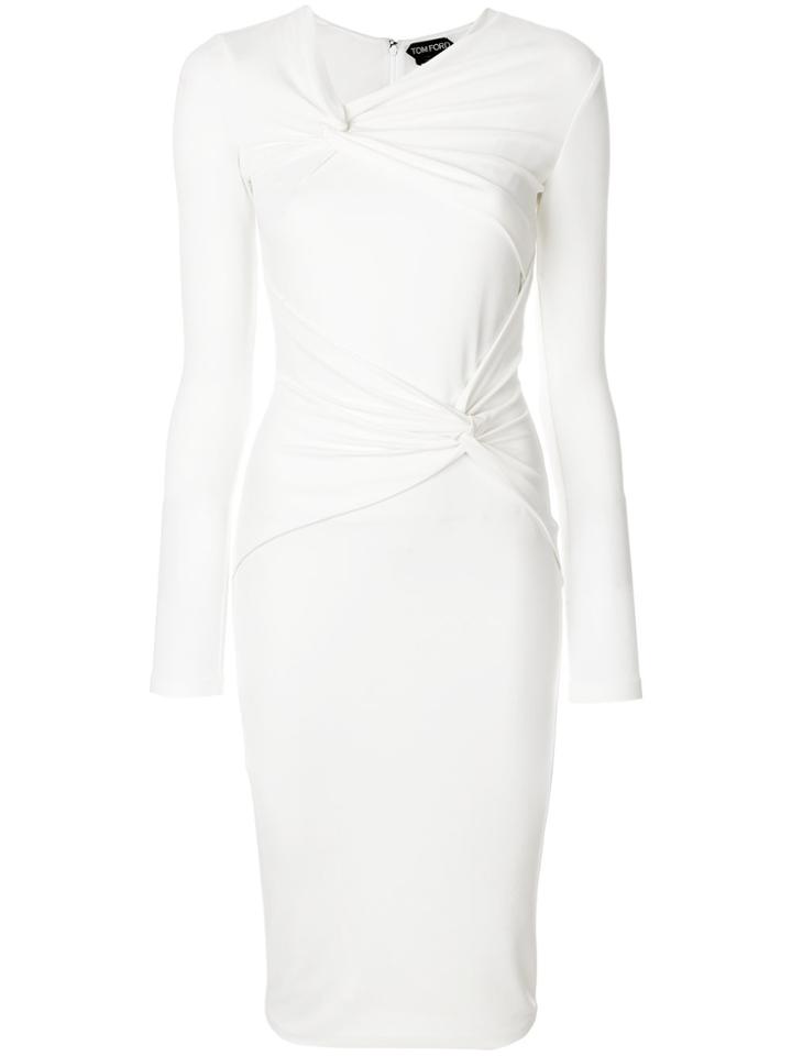 Tom Ford Asymmetric Neck Dress - White